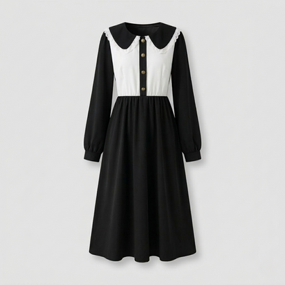 Abito Midi Donna con Colletto a Rouches Stile Empire