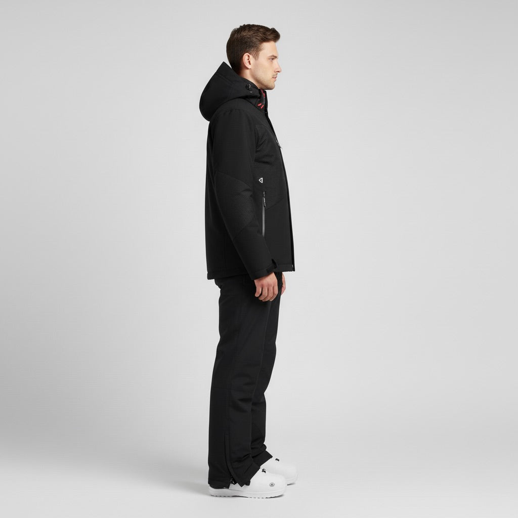 Completo Sci Uomo Giacca con Cappuccio Pantaloni Funzionali Invernali
