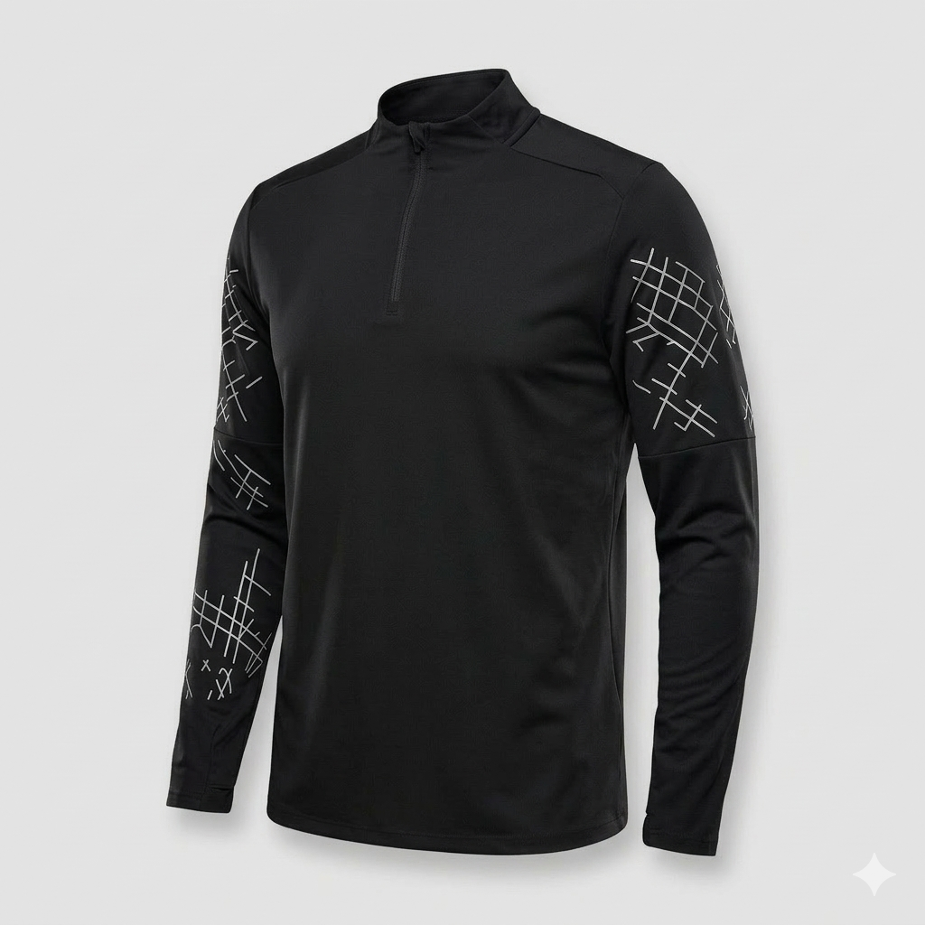 Maglia Running Uomo con Stampa Riflettente Slim Fit