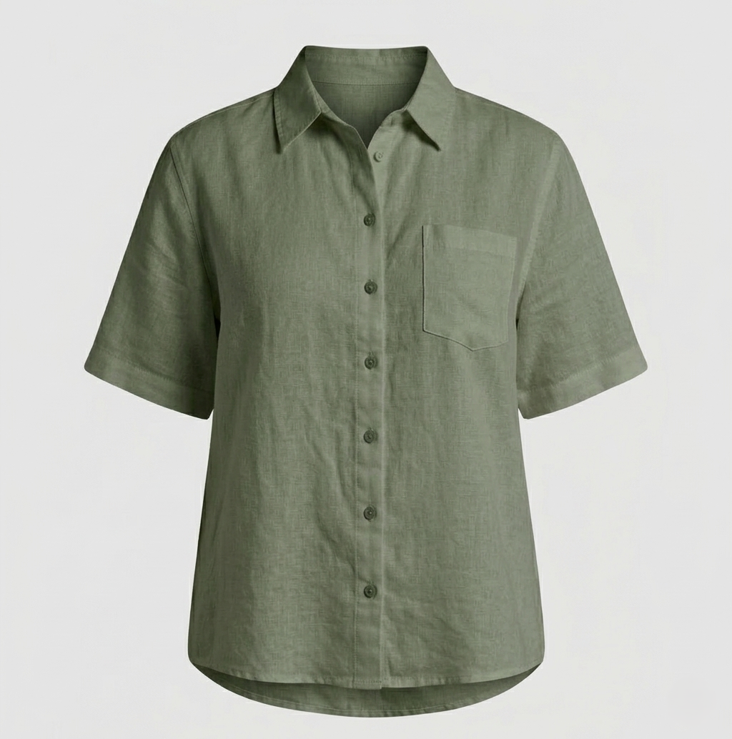 Camicia Donna in Misto Cotone Manica Corta