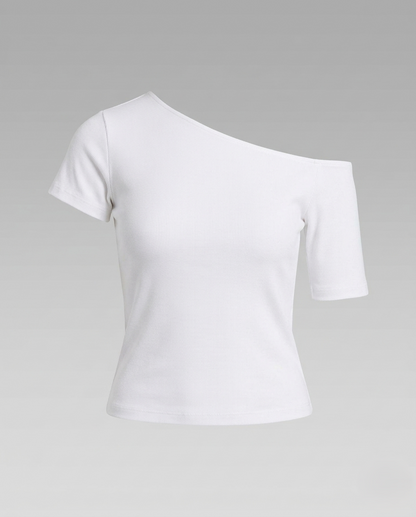 Donna in Jersey Asimmetrico Spalle Scoperte