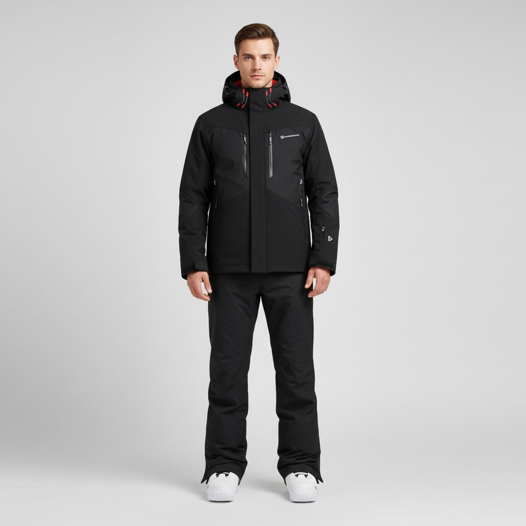Completo Sci Uomo Giacca con Cappuccio Pantaloni Funzionali Invernali - Brentozzi