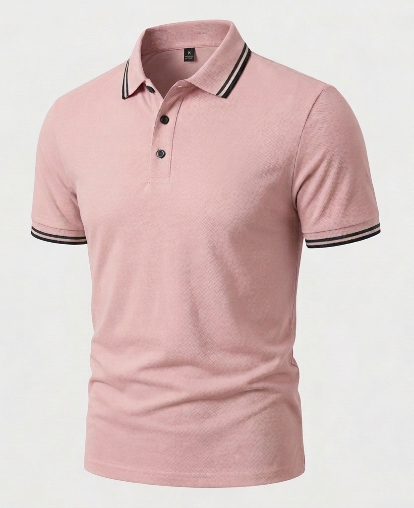 Polo Uomo Manica Corta Slim Fit Colletto a Contrasto