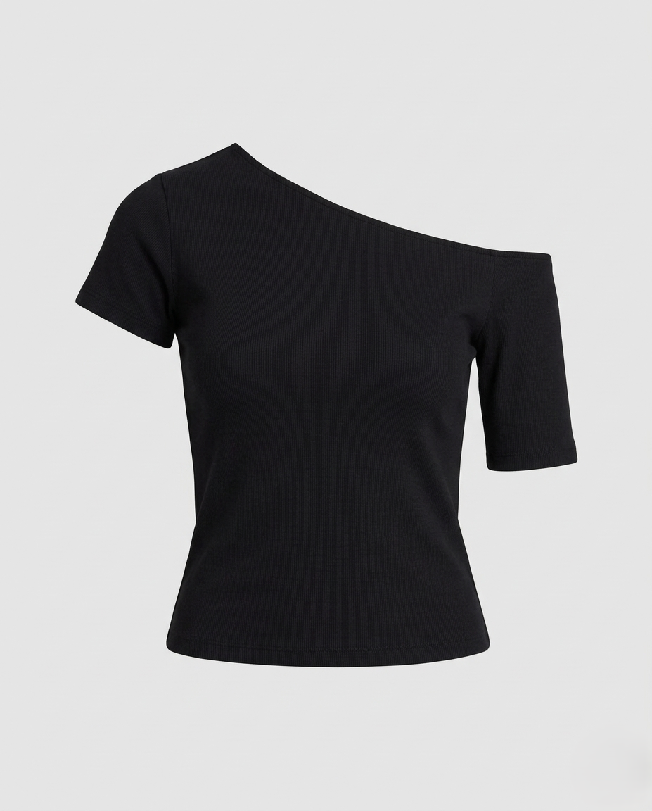 Donna in Jersey Asimmetrico Spalle Scoperte