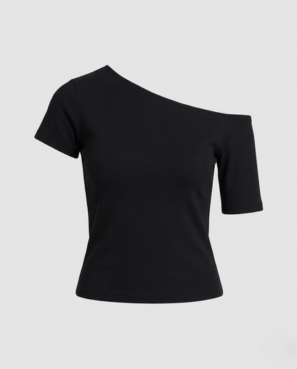 Donna in Jersey Asimmetrico Spalle Scoperte