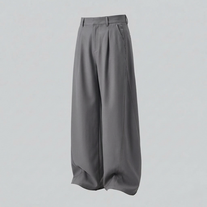 Pantaloni Palazzo Uomo Vita Alta Ampia