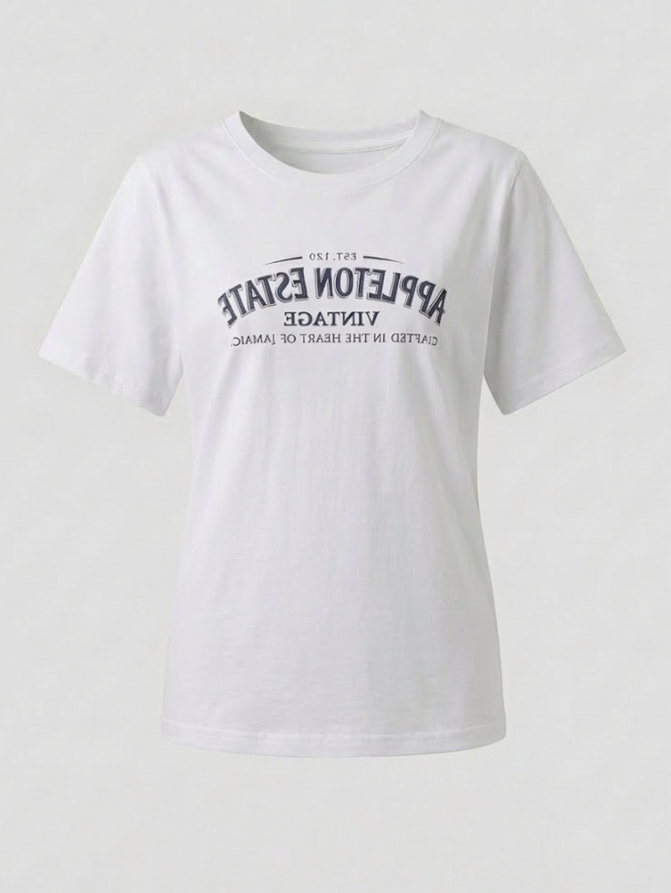 T-shirt Donna con Colletto a Contrasto e Stampa