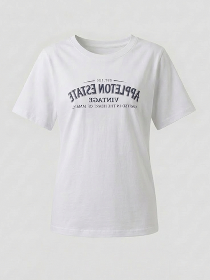 T-shirt Donna con Colletto a Contrasto e Stampa