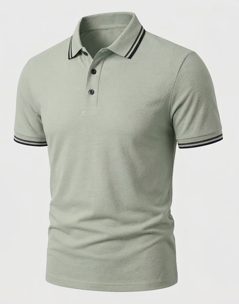 Polo Uomo Manica Corta Slim Fit Colletto a Contrasto