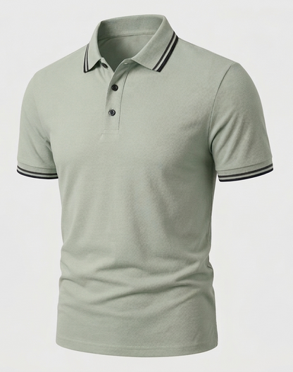 Polo Uomo Manica Corta Slim Fit Colletto a Contrasto