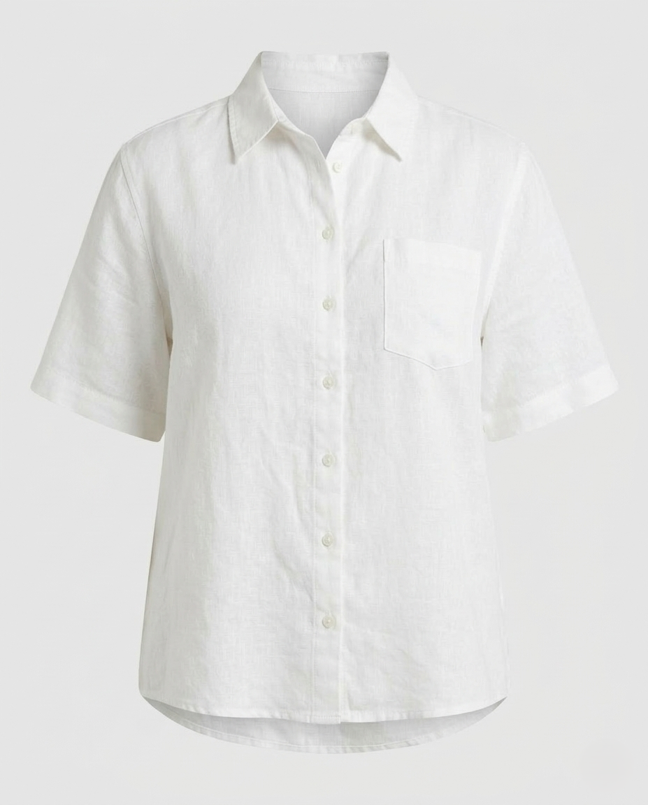 Camicia Donna in Misto Cotone Manica Corta