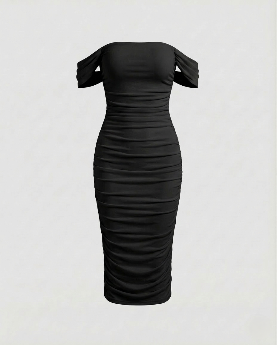 Abito Midi Donna Carmen con Ruches