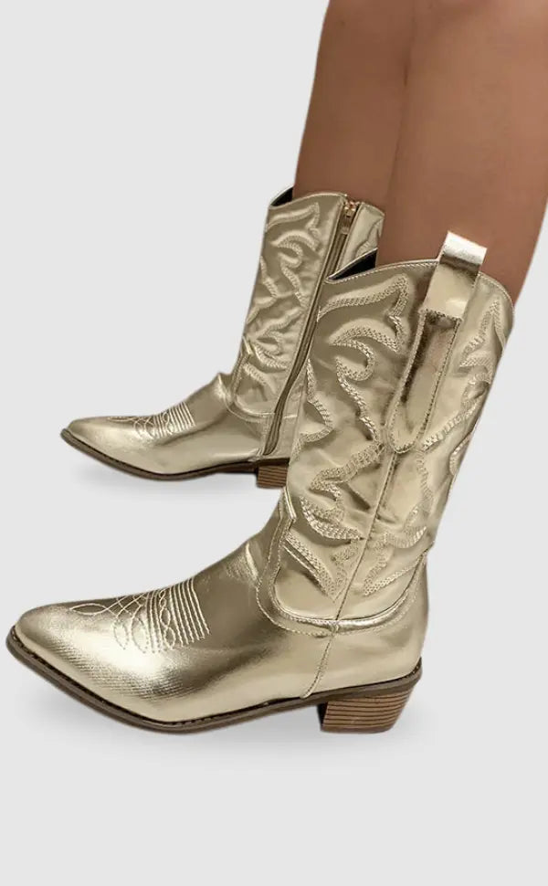 Stivali Cowboy Uomo in Metallo Eleganti