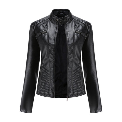Giada | Donna Giacca Moto Ecopelle Colletto a Fascia Zip 3