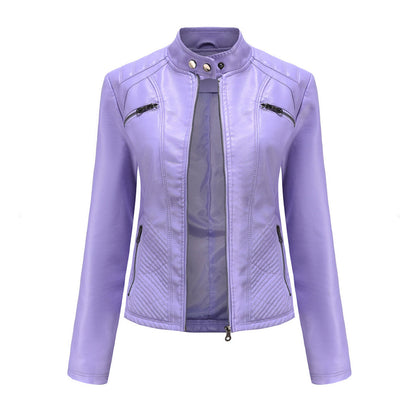 Giada | Donna Giacca Moto Ecopelle Colletto a Fascia Zip 9