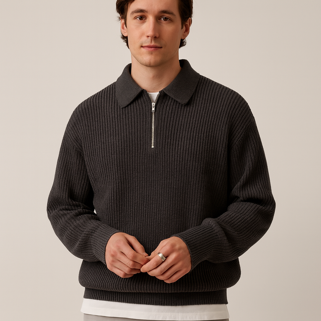 Maglione Uomo con Zip Intera Linea Sottile - Brentozzi