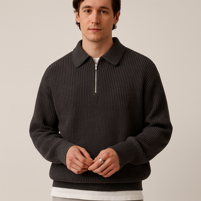 Maglione Uomo con Zip Intera Linea Sottile - Brentozzi