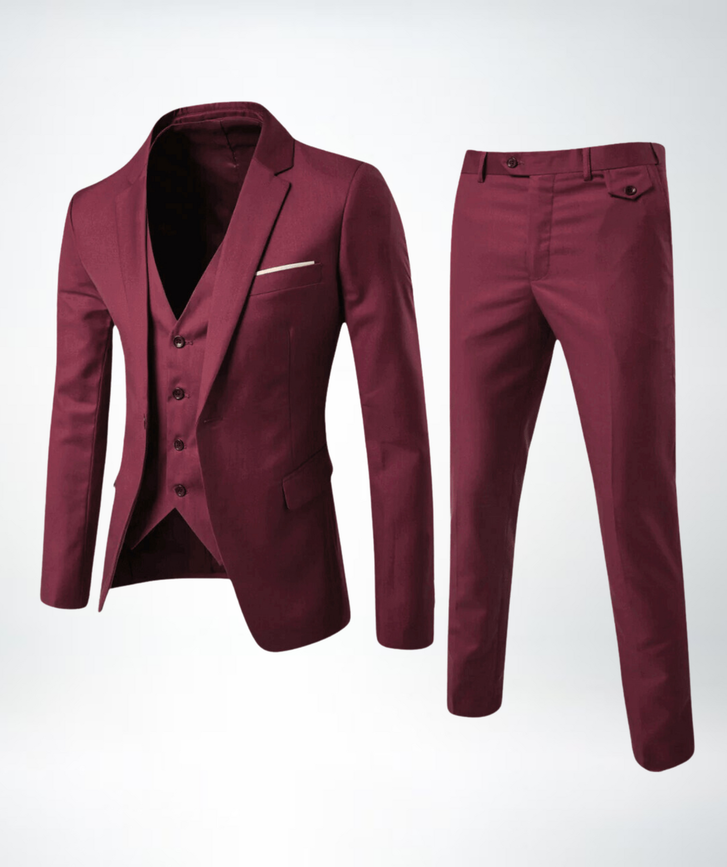 Completo Uomo Tre Pezzi Giacca Sfiancata Gilet Pantaloni