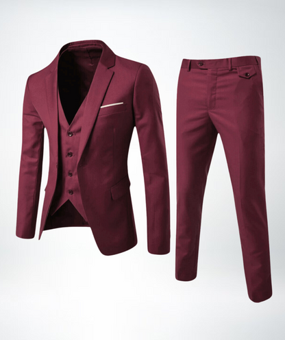 Completo Uomo Tre Pezzi Giacca Sfiancata Gilet Pantaloni
