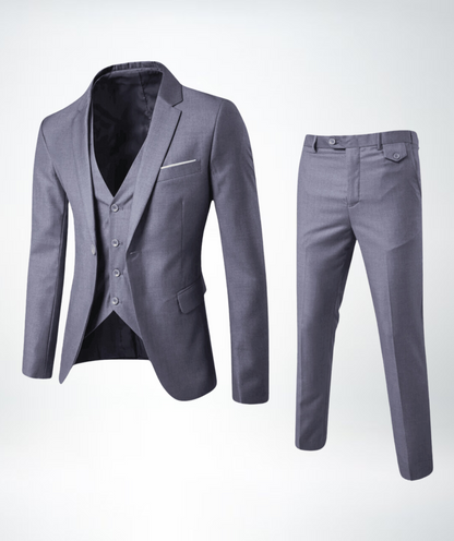 Completo Uomo Tre Pezzi Giacca Sfiancata Gilet Pantaloni