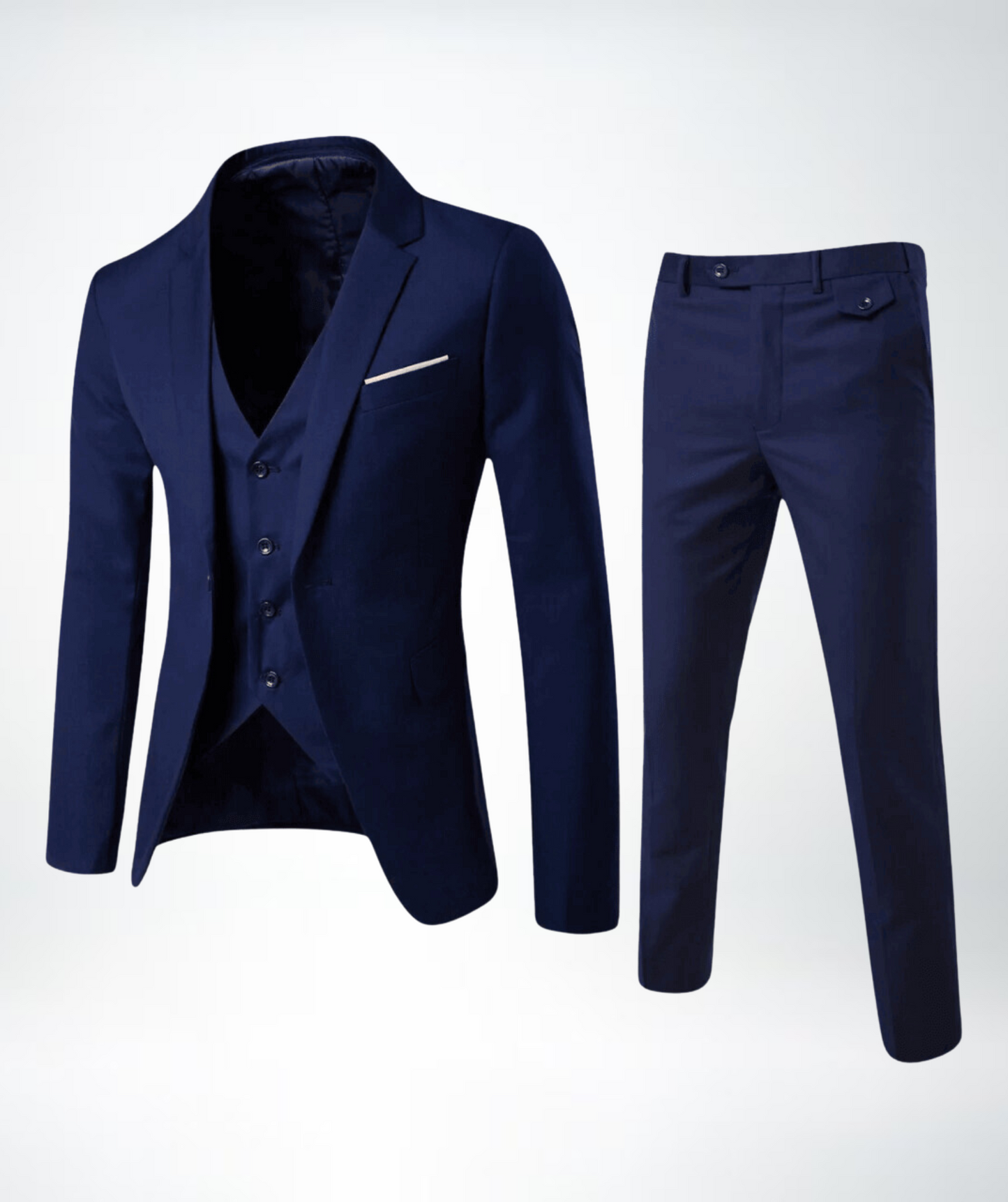 Completo Uomo Tre Pezzi Giacca Sfiancata Gilet Pantaloni