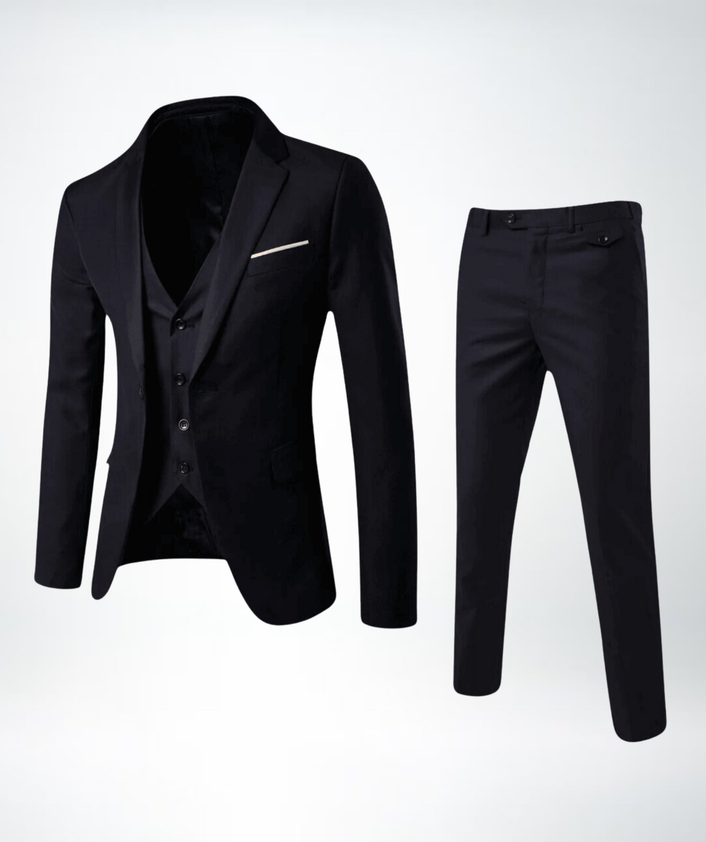 Completo Uomo Tre Pezzi Giacca Sfiancata Gilet Pantaloni