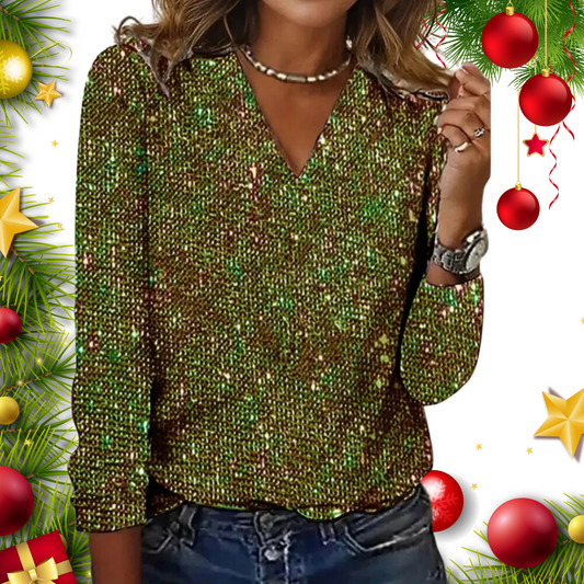 Blusa Donna Scollo a V Manica Lunga - Brentozzi