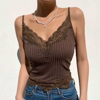 Gocca | Canottiera in Pizzo con Scollo a V