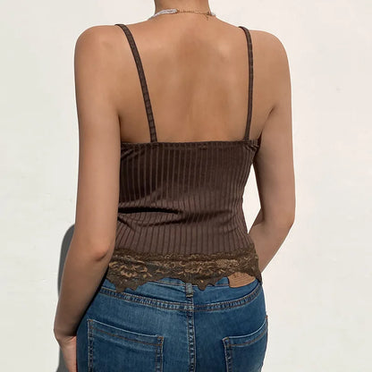 Gocca | Canottiera in Pizzo con Scollo a V