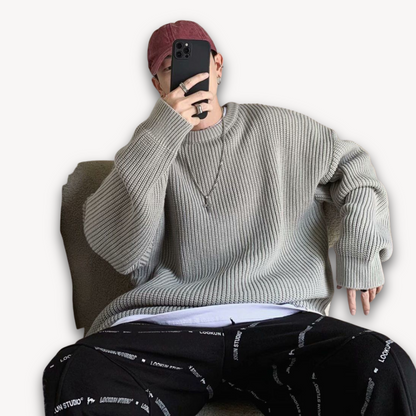 Maglione Oversize Uomo Girocollo Morbido