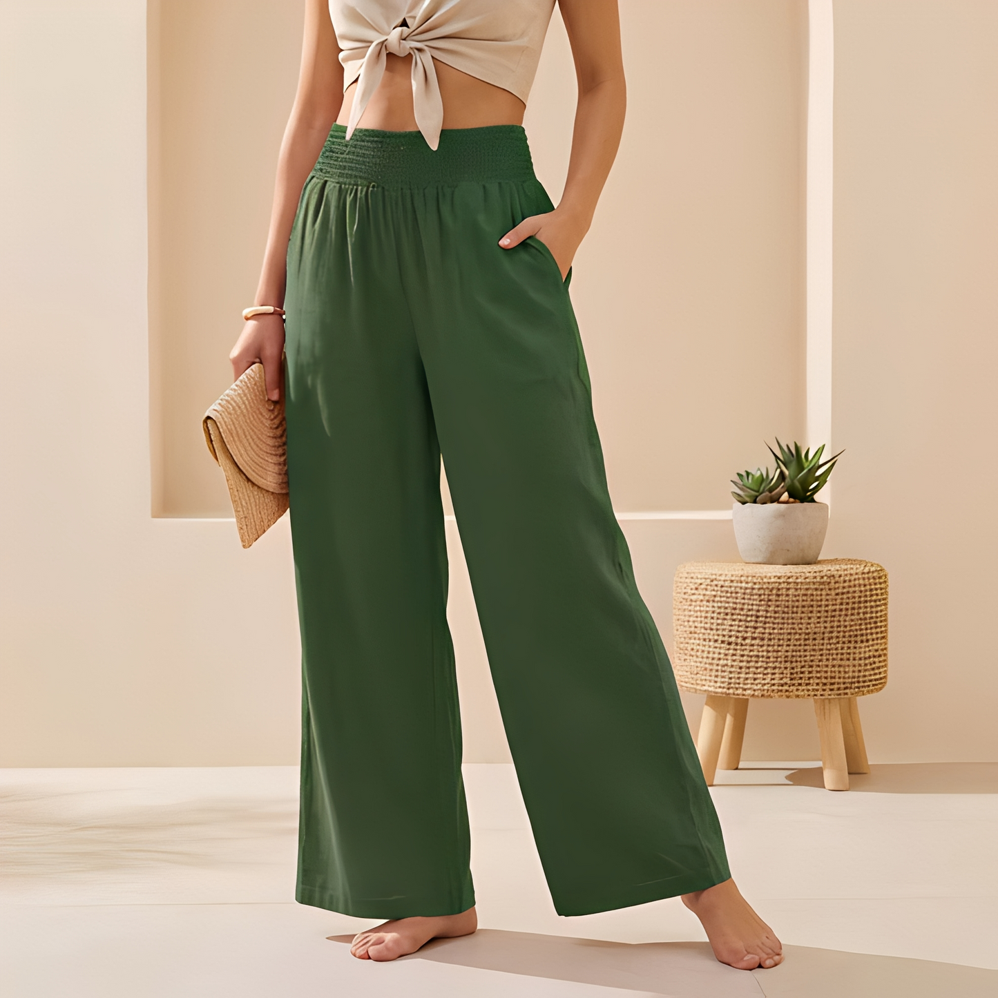 Pantaloni Donna Fluidi Vestibilità Ampia