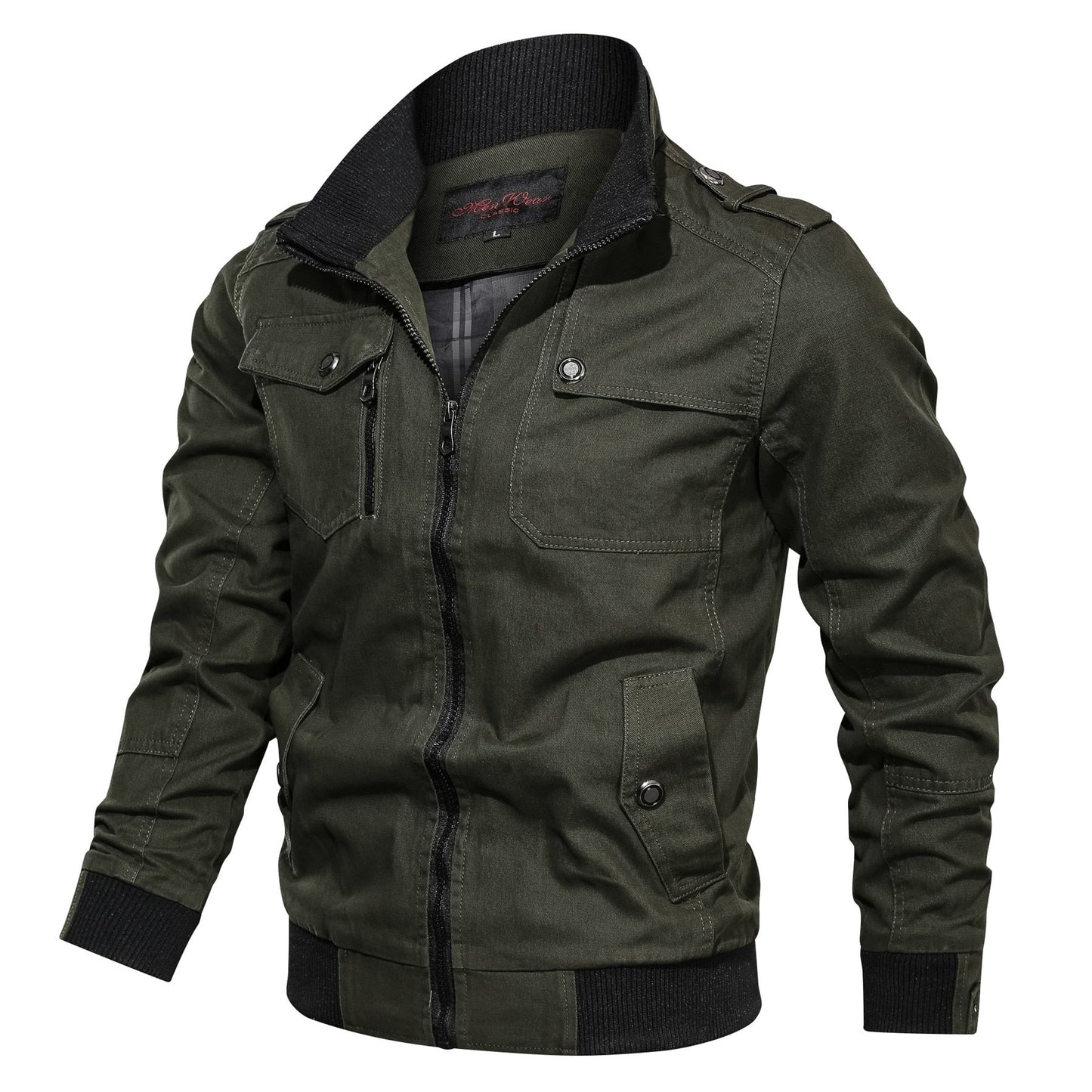 Bomber Uomo Antivento Stile Classico Rifinitura Robusta