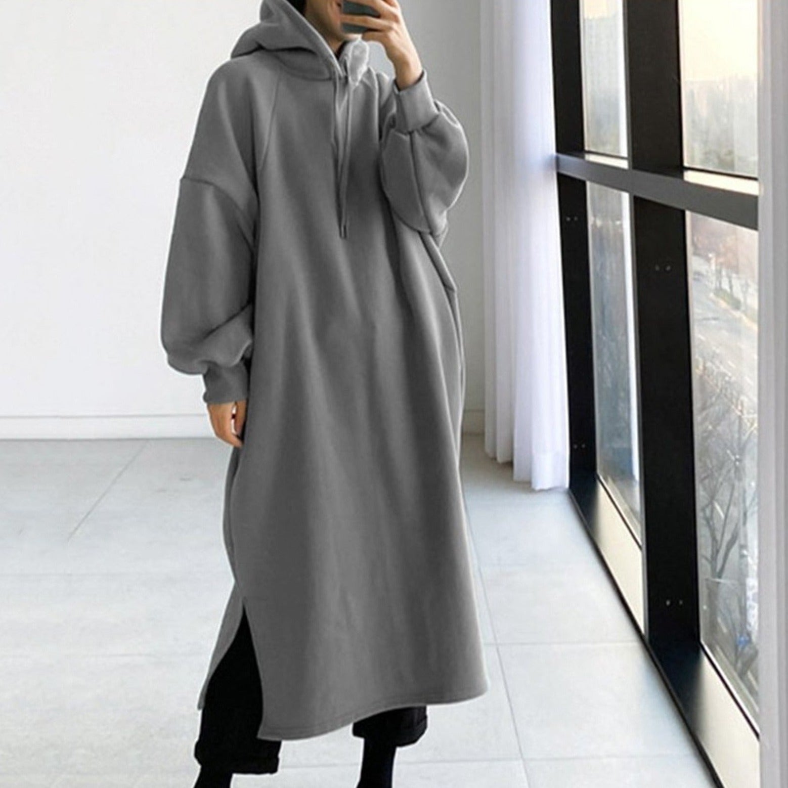 Maglione Donna con Cappuccio e Manica Lunga Caldo Stile - Brentozzi