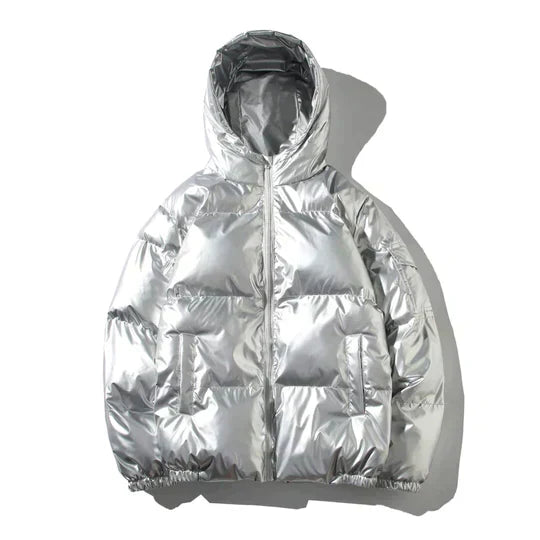 Giacca Invernale Uomo Imbottita Antivento Effetto Metallizzato