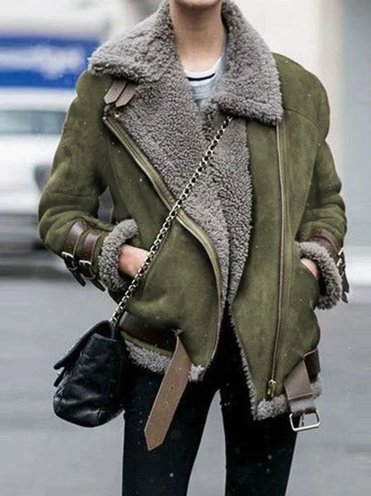 Giacca Invernale Donna Aviator con Pelliccia Sintetica e Fodera
