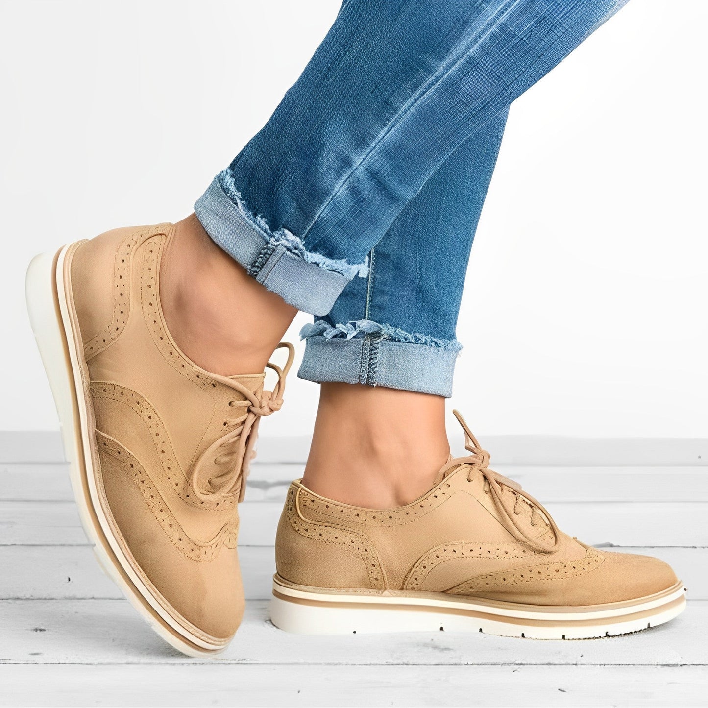 Scarpe Stringate Donna in Pelle con Dettagli Cut-Out - Brentozzi