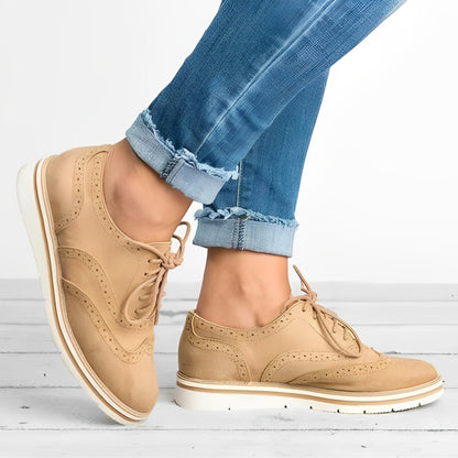Scarpe Stringate Donna in Pelle con Dettagli Cut-Out - Brentozzi