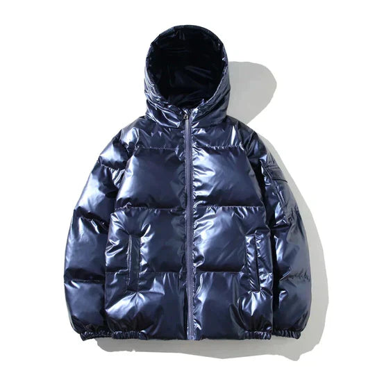Giacca Invernale Uomo Imbottita Antivento Effetto Metallizzato