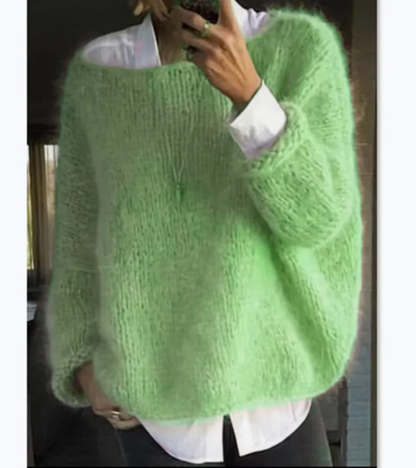 Maglione Donna Oversize Lavorato a Maglia Manica Lunga