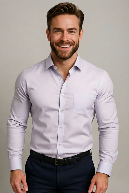 Camicia Uomo Business Manica Lunga Con Bottoni Traspirante