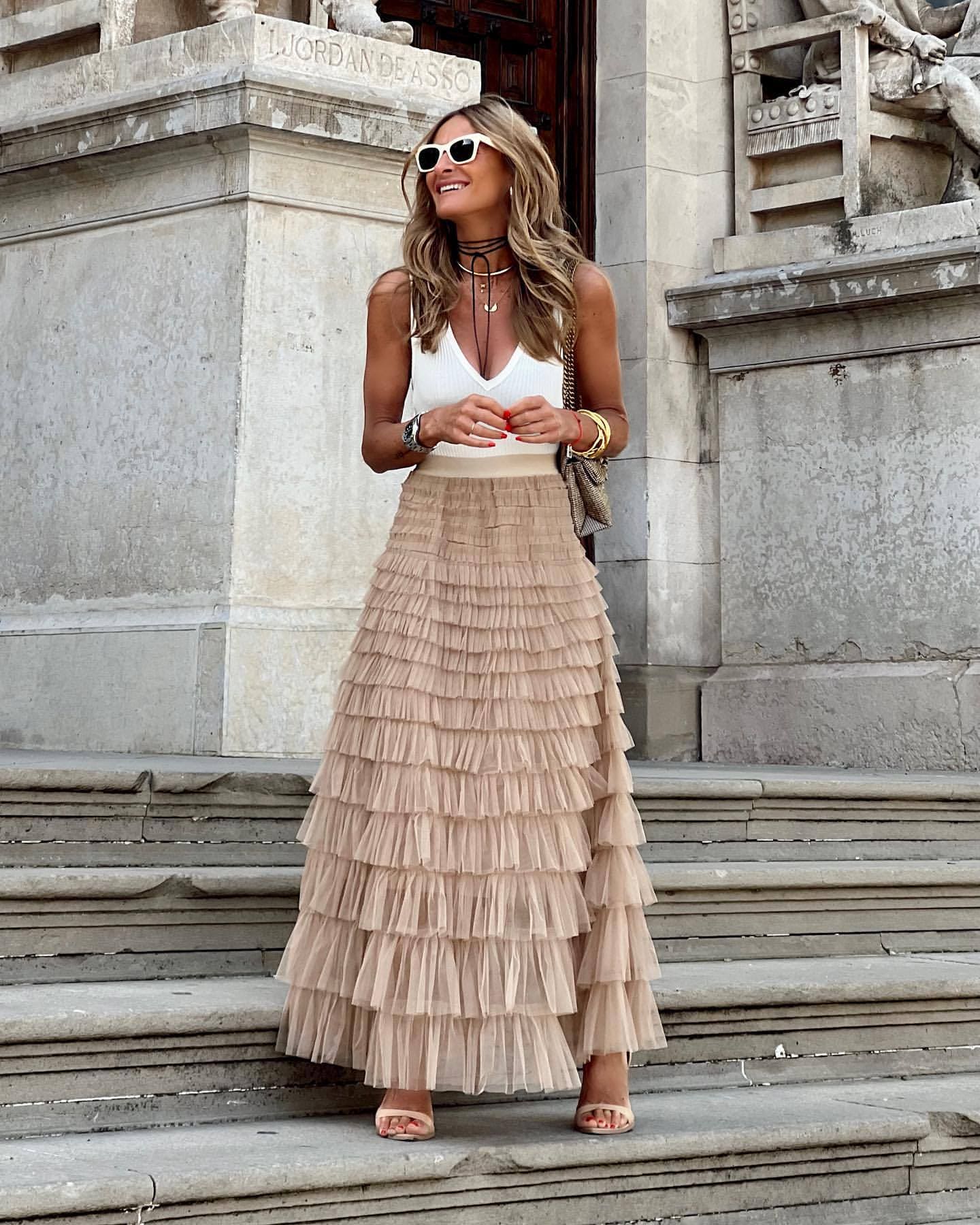 Gonna Maxi Donna con Vita Elastica - Brentozzi