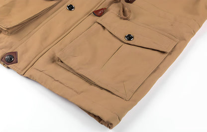 Giacca Uomo con Tasche Multiple e Fodera Calda