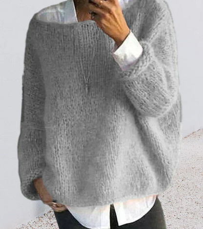 Maglione Donna Oversize Lavorato a Maglia Manica Lunga