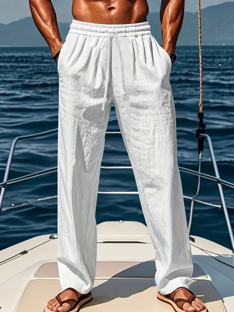 Pantaloni Lino Uomo Estivi Taglio Lungo - Brentozzi