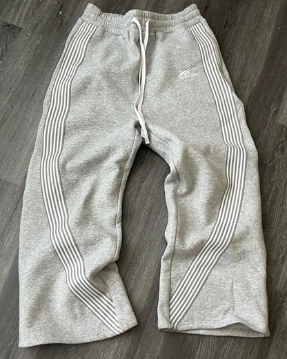 Pantaloni Jogging Uomo con Righe Retro Vestibilità Comfort
