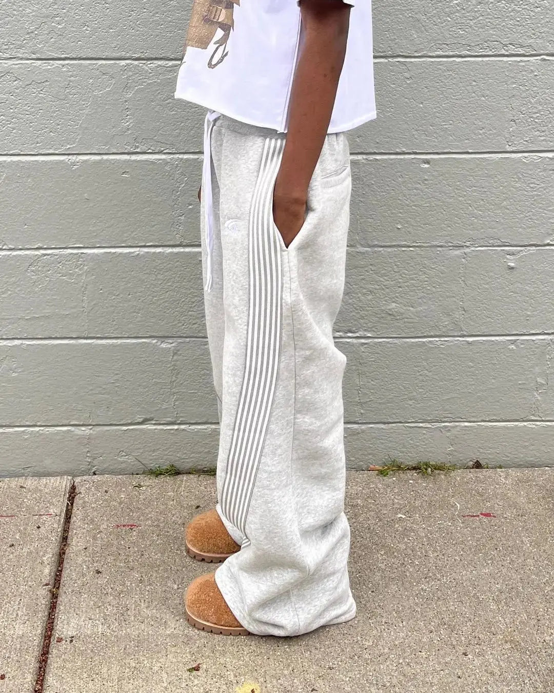 Pantaloni Jogging Uomo con Righe Retro Vestibilità Comfort