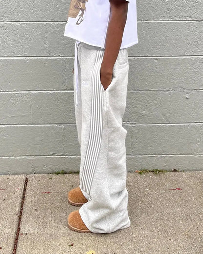 Pantaloni Jogging Uomo con Righe Retro Vestibilità Comfort