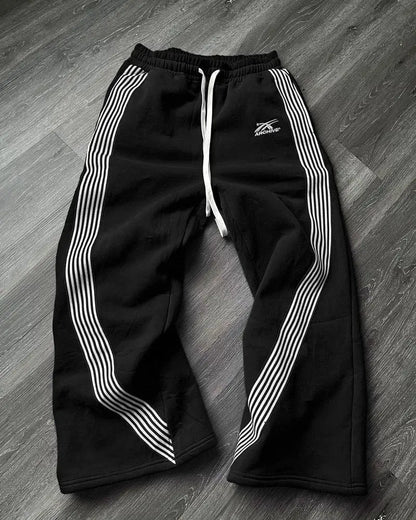 Pantaloni Jogging Uomo con Righe Retro Vestibilità Comfort