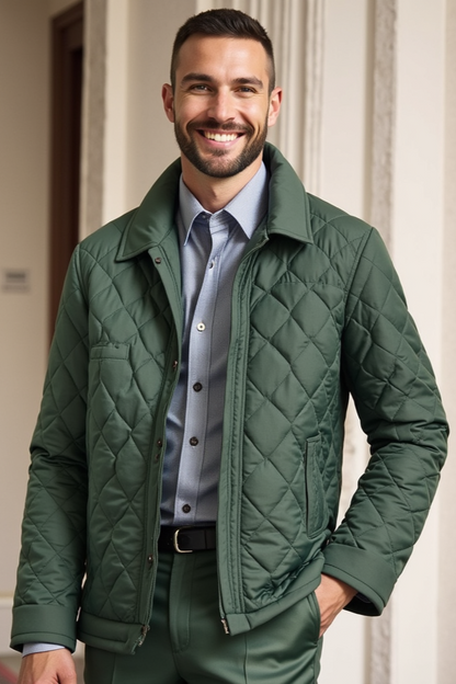 Giacca Uomo Imbottita con Cuciture Regolari Vestibilità Classica - Brentozzi
