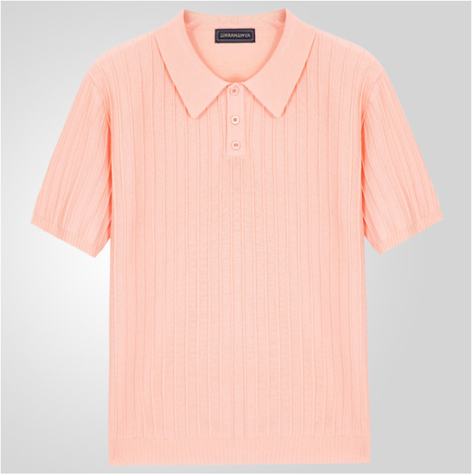 Polo Uomo Maglia a Costine Manica Corta